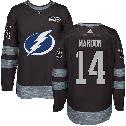 Adidas Tampa Bay Lightning Men #14 Pat Maroon Black 1917-2017 100th Anniversary Stitched NHL Jersey->tampa bay lightning->NHL Jersey